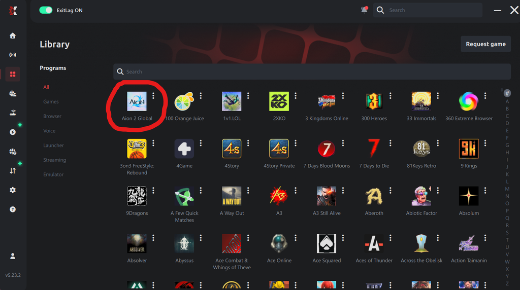 AION 2 in ExitLag